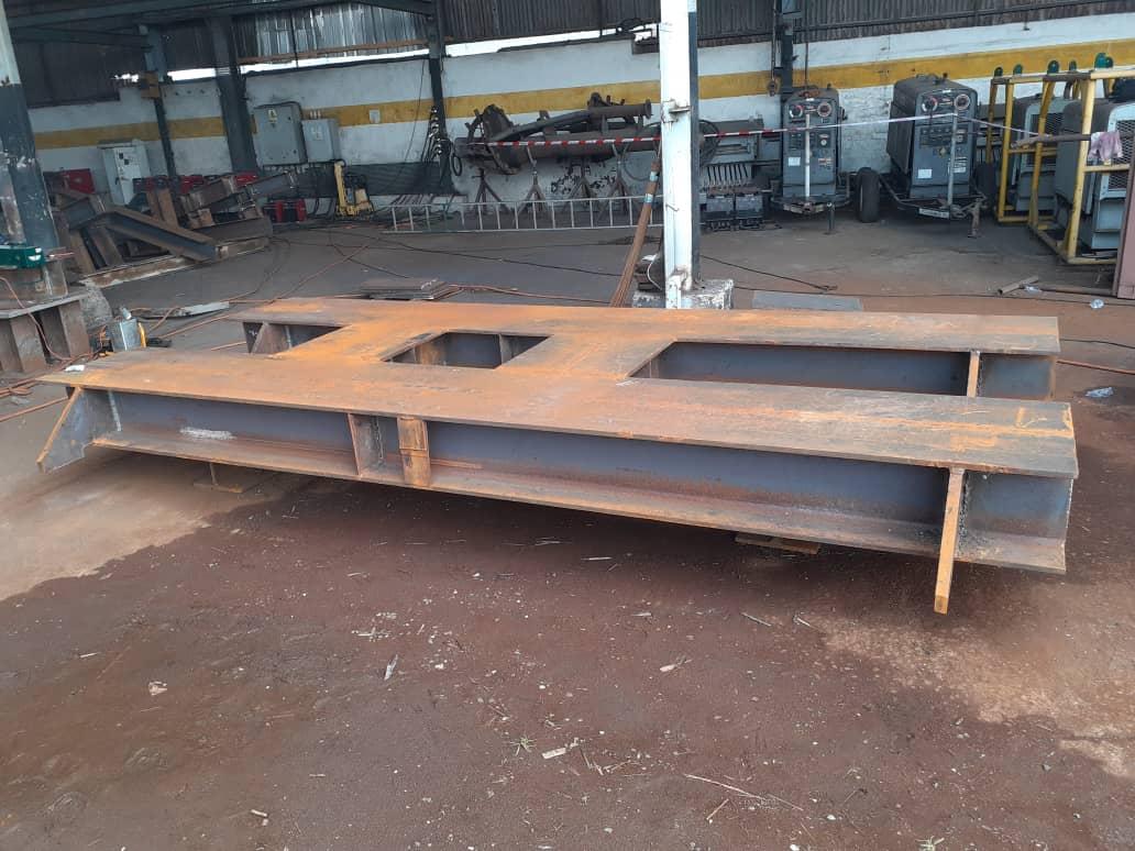 Structural steel frame fabricated to drawing in the workshop