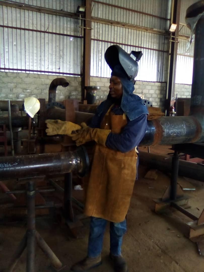 Welder at work in the workshop