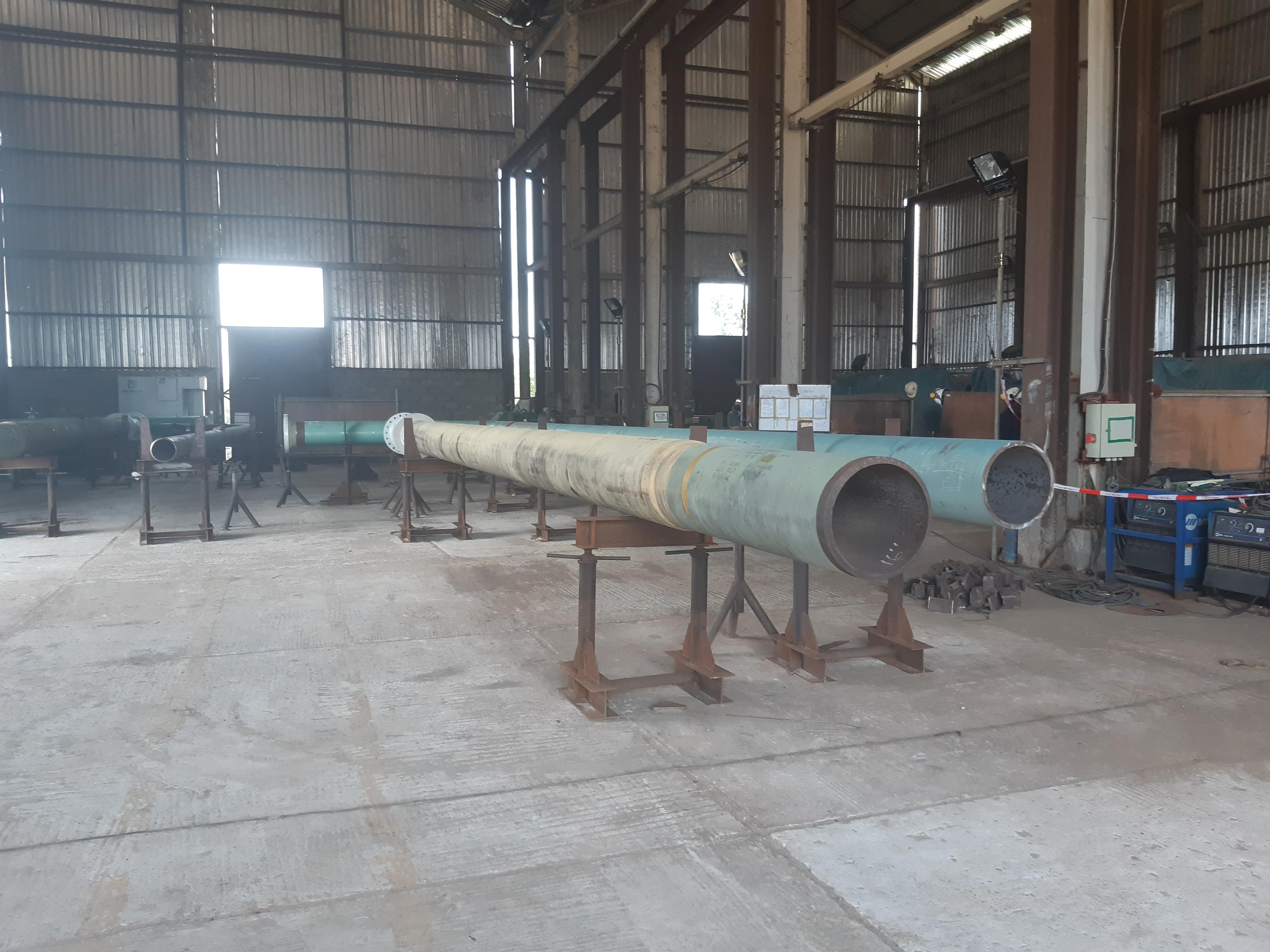 Pipe spool fabrication on the workshop floor